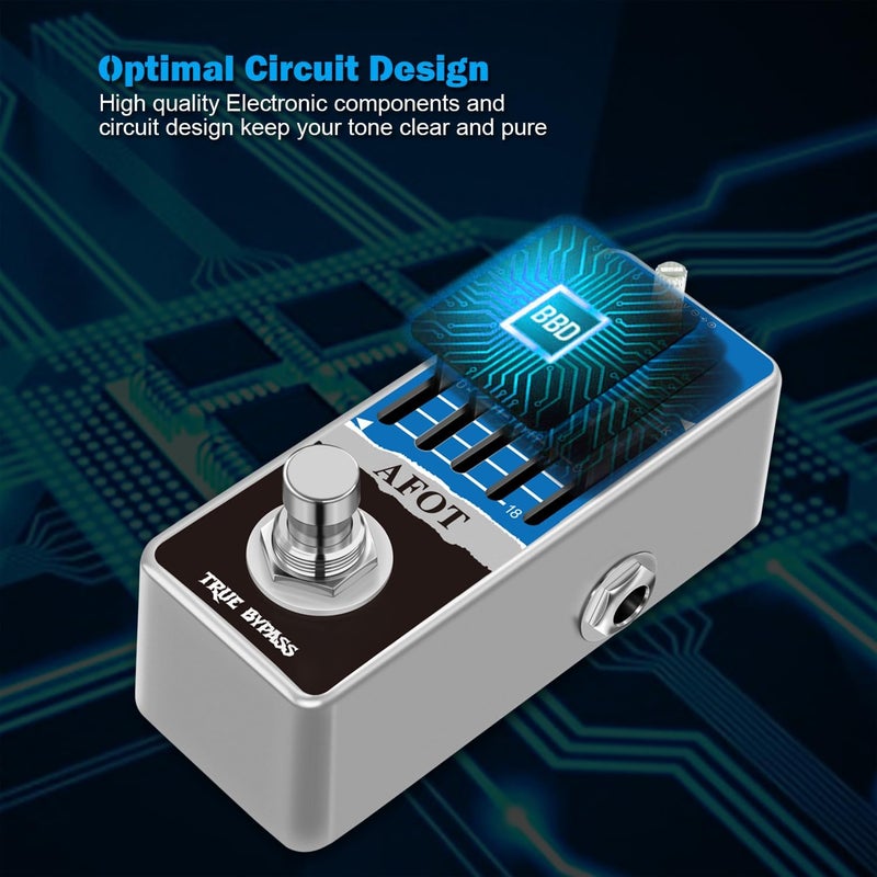 AFOT Bass EQ Pedal, 5-Band EQ Pedal Electric Bass Equalizer (62.5Hz 125Hz 500Hz 1kHz 4kHz) Provides ±18dB for Each Band EQ Seeker for Bass True Bypass - Image 4